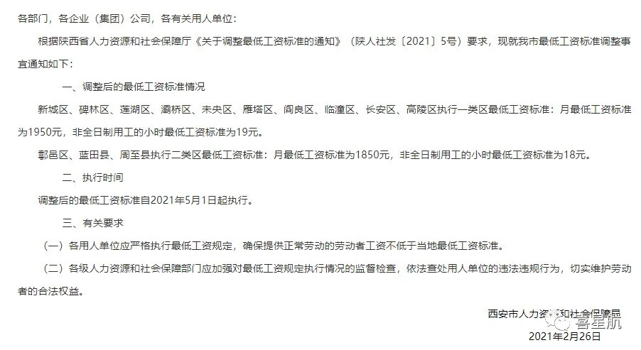 5月1日起陜西這些人最低工資標準均增加150！(圖2)