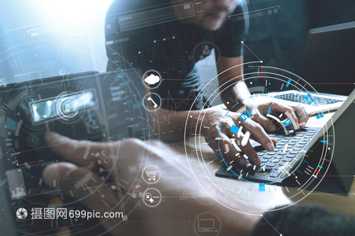 開發編程與碼技術網站團隊 設計網絡空間內容大數據概念與VR圖技術開發